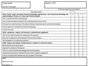 Self Assessment template History