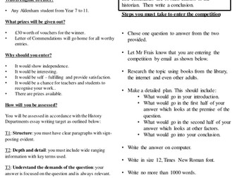 History and Politics Competition Documents