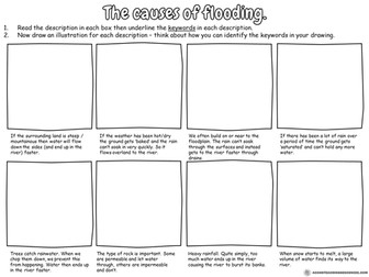 Geography - the causes of flooding worksheet