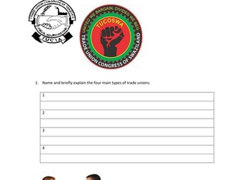 Trade Unions Worksheet with solutions