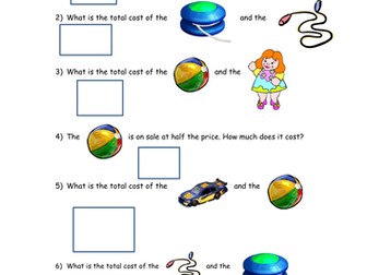 5 differentiated worksheets for money