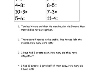3 differentiated calculation worksheet