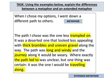 AQA GCSE English Language Descriptive Writing: Extended Metaphors