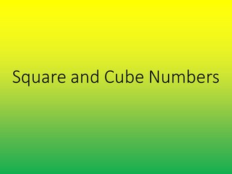 Square and Cube Numbers (with roots)