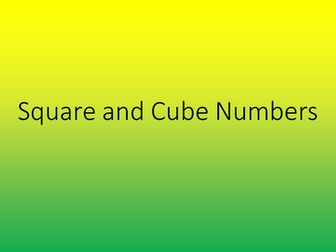 Square and Cube Numbers (with roots)