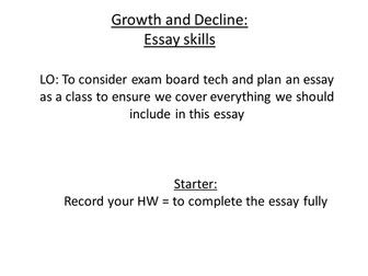 Y312 Witchcraze: Essay skills, Growth and Decline