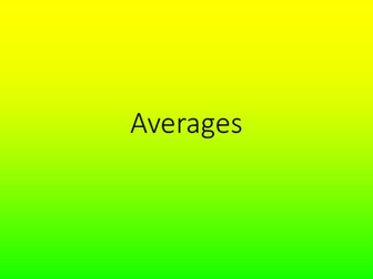 Averages