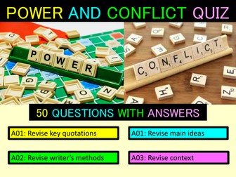 Power and Conflict Revision Quiz (AQA Poetry).