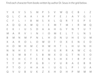 Dr. Seuss Word Search