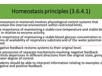 Homeostasis principles AQA 3.6.4.1