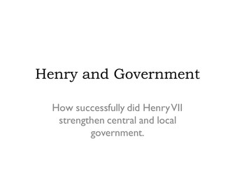 Henry VII and Government