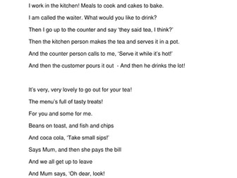 Poem - The Jolly Teapot Cafe - Good fun poem about working in/going to a café!