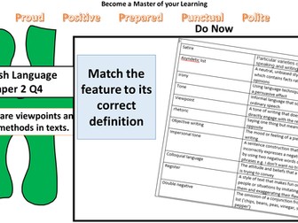 A lesson on AQA 2017 English Language Paper 2 Question 4 Comparison of viewpoints