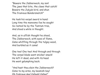 Jabberwocky - comprhension/language