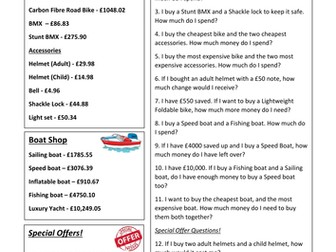 Decimal/Money Word Problems