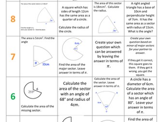 Lesson and resource - Area of Sectors.