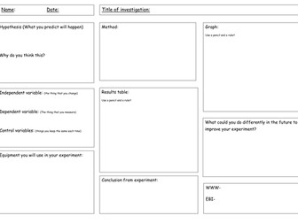 template for planning a scientific investigation