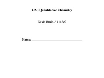 Quantitative Chemistry workbook (Ar, Mr, isotopes, % by mass, Moles, Yield, Atom Economy)