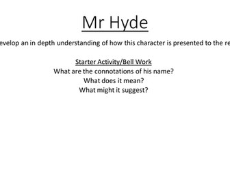 Presentation of Mr Hyde