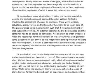 IGCSE - A Dream Beyond Our World (Narrative Essay)