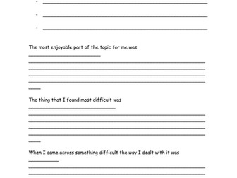 Topic Review Questions/Sentence starters