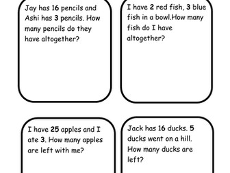 Addition and subtraction word problems