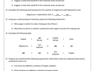 KS3 Metal Reactivity Revision Lesson