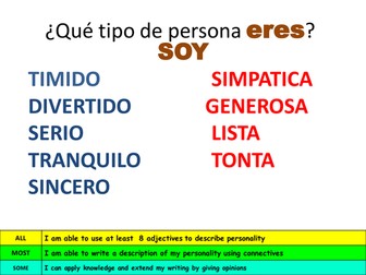 Que tipo de persona eres, from Viva Module 1 Unit 2