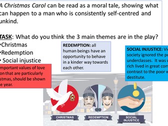 GCSE AQA 'A Christmas Carol' Exam Questions: Social Injustice, Christmas, Redemption