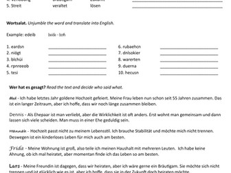 Vocabulary Practice Marriage and Partnership new GCSE