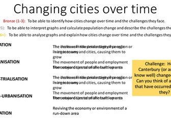 Changing cities over time