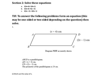 Solving two sided equations with brackets