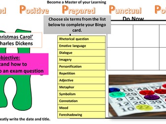 A lesson that looks at how to answer a question on  A Christmas Carol (2017 exam AQA)