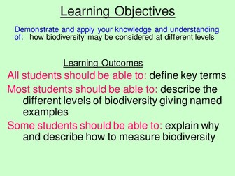 4.2.1 Biodiversity  OCR A level Biology