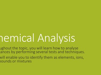 New GCSE 2016 Chemical Analysis