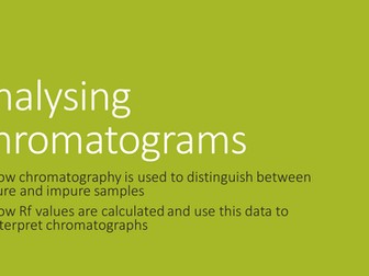 New GCSE AQA Chemistry topic Analysing Chromatograms