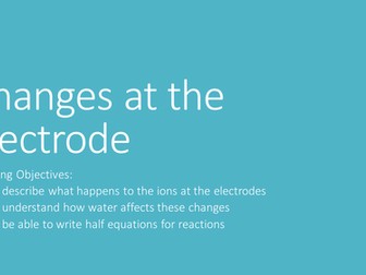 New GCSE AQA Chemistry topic Changes at the electrode