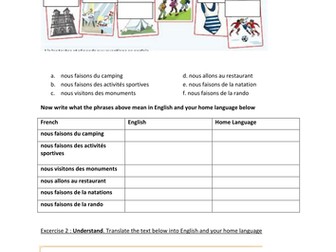 french les activities en vacances holiday activities whole lesson and EALstudio 1 module 5