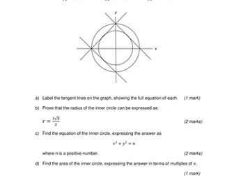 GCSE Higher exam-style circle and lines problem (updated 16/3/2017)