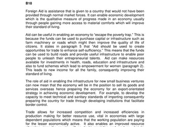 Model answer Trade V Aid 8 mark question paper 2 IB Econs
