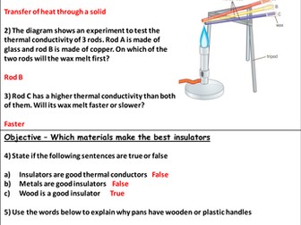 Energy Transfer by Conduction Homework