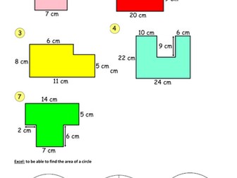 Area of compound area and area of circles