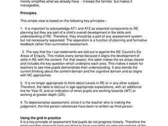 Simple Assessment in Religious Education - without levels