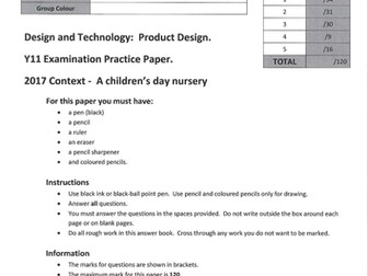 2017 AQA Product Design - A children's day nursery - Section A - Answers