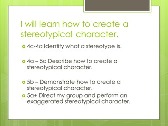Year 8 How to Create a Character Lesson