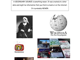 Primary or Secondary? Match the source