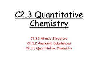 C2.3 Quantitative Chemistry Revision Booklet