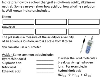 Acids, bases and neutralisation