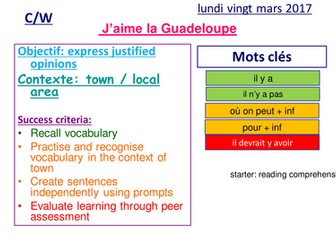 En Guadeloupe (il y a / ou on peut)