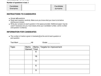 A Level Photosynthesis Test - Exam Questions and Mark Scheme - OCR